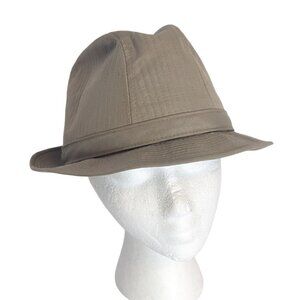 Vintage Dorfman Pacific Hat Fedora Satin‎ Lined Khaki Outdoor Sport Fish Hike